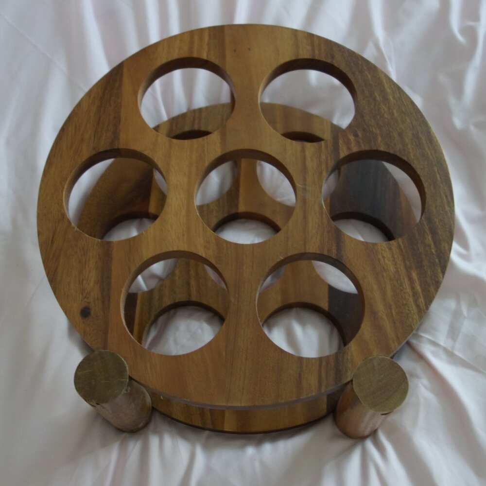 Seven(7) Bottle Capacity Wood Wine Rack